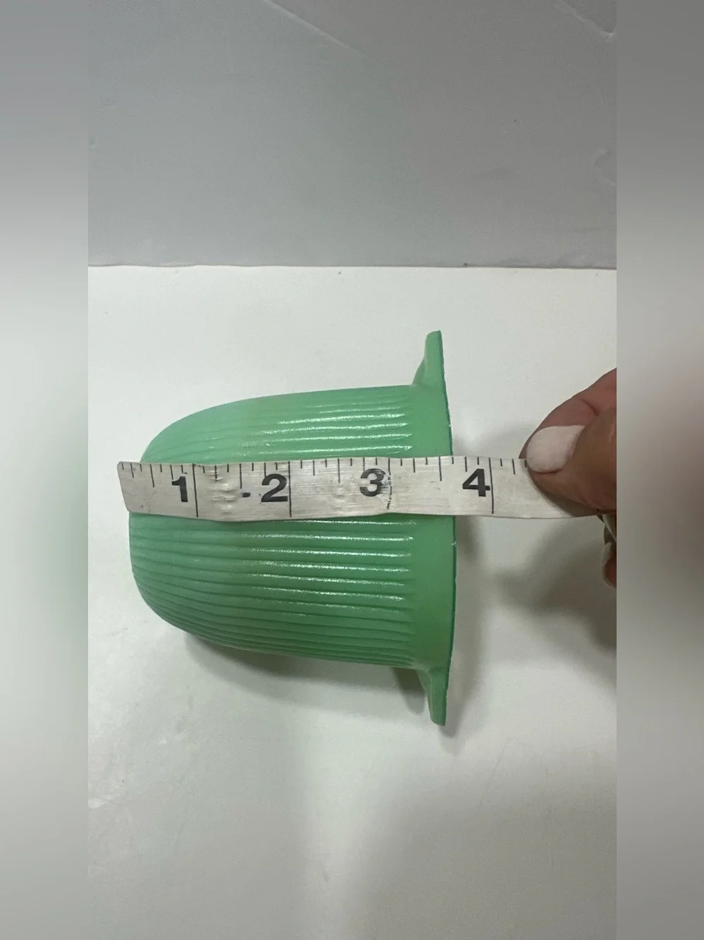 Jadeite ribbed body open sugar bowl green with handles